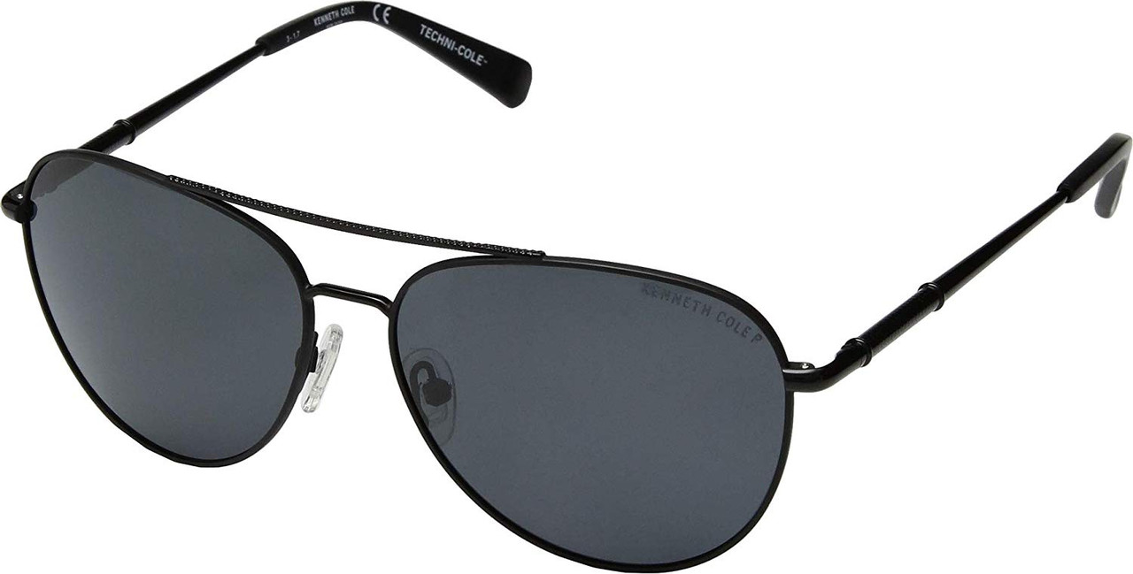 Kenneth Cole Polarized Sunglasses KC7218-01D in Black with Grey