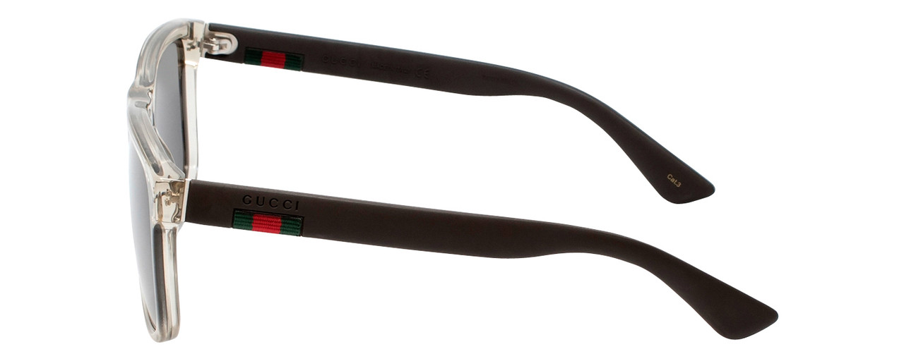 Gucci Sunglasses Clear/Matte Black/Non-Polarized Grey Smoke Lens