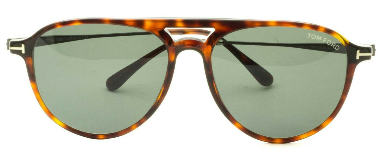 Tom Ford TF587-54N Carlo Pilot Sunglasses Red Tortoise Brown \u0026 Green Grey  58mm - Speert International