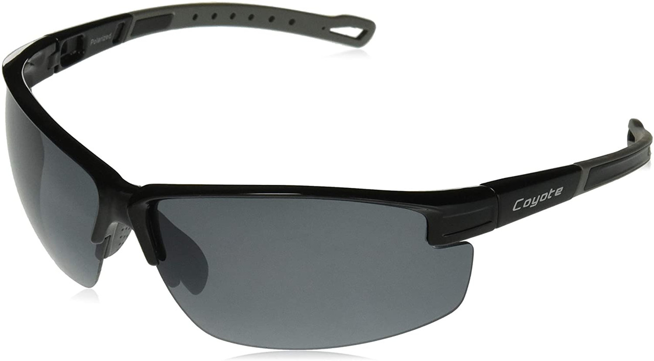 Coyote NAPA Polarized Sport Semi-Rimless 73mm Sunglasses Matte Black/Gray  Silver - Speert International