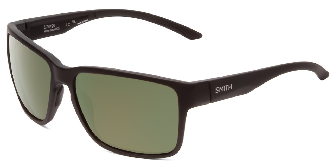 Smith Emerge Square Sunglasses Matte Black & ChromaPop Polarized Gray Green  60mm - Speert International