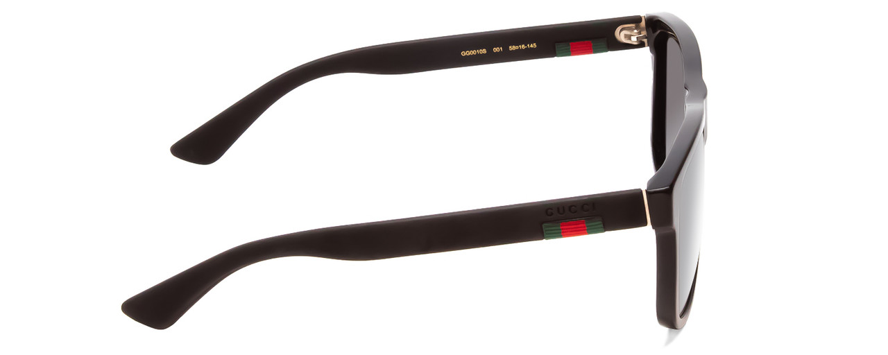 GUCCI GG0010S Unisex Retro Designer Sunglasses in Gloss Black on Matte/Grey  58mm - Speert International