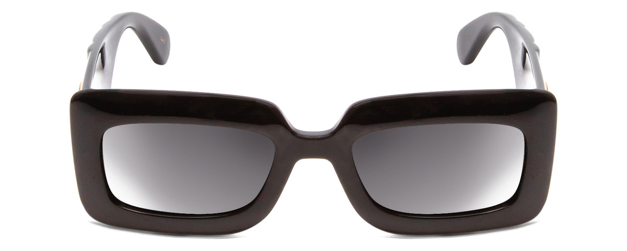 GUCCI GG0811S Ladies Rectangle Designer Sunglasses in Gloss Black Gold/Grey  53mm - Speert International