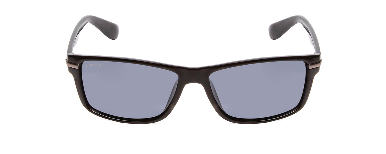 Coyote P-43 Unisex Rectangle Designer Polarized Sunglasses Gloss Black/Grey  58mm - Speert International