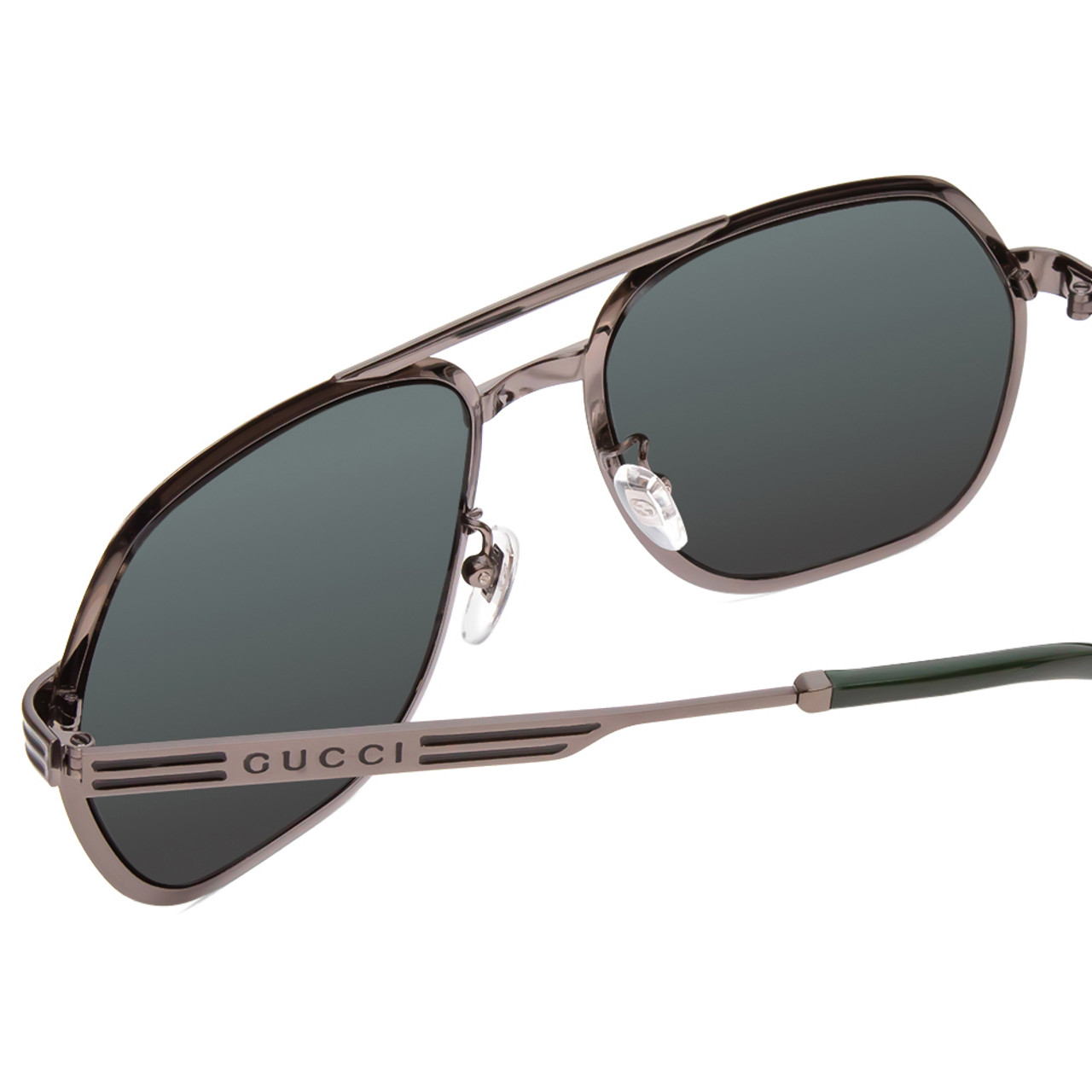 Gucci Silver Aviator Glasses