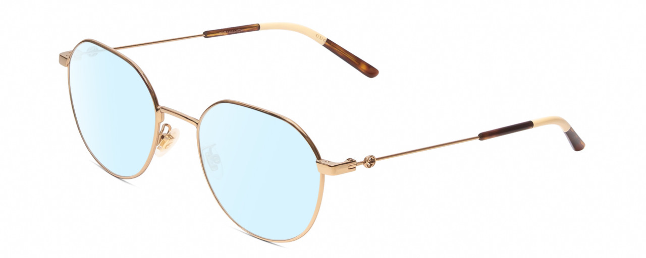 GUCCI GG0684O Womens Round Blue Light Glasses in Gold Tortoise Havana Ivory  51mm - Speert International