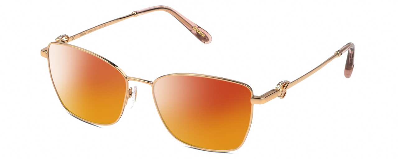 Chopard VCHF50S Cat Eye Polarized Sunglasses 24KT Rose Gold Plated