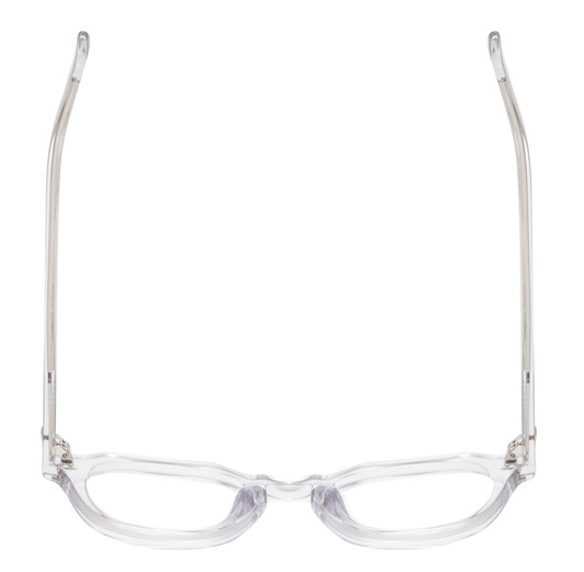 Top View of Reptile Liaochelys Designer Bi-Focal Prescription Rx Eyeglasses in Clear Crystal Silver Unisex Panthos Full Rim Acetate 48 mm