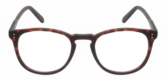 Front View of Reptile Larachelus Designer Bi-Focal Prescription Rx Eyeglasses in Matte Auburn Brown Tortoise Havana Unisex Panthos Full Rim Acetate 50 mm