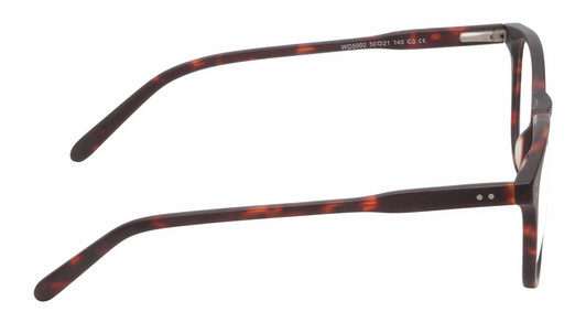 Side View of Reptile Larachelus Designer Blue Light Blocking Eyeglasses in Matte Auburn Brown Tortoise Havana Unisex Panthos Full Rim Acetate 50 mm