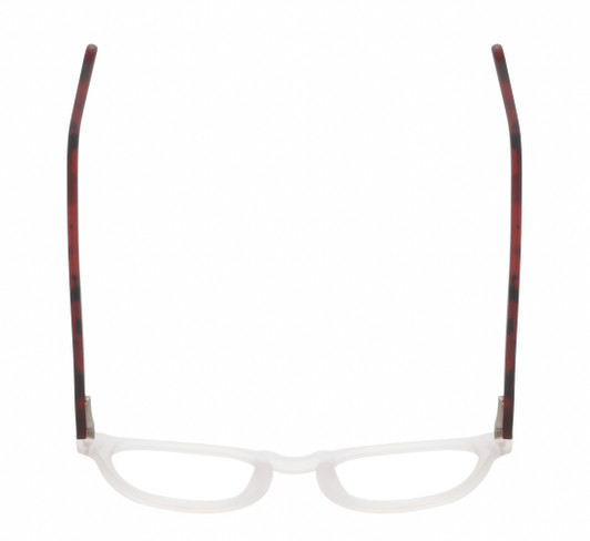 Top View of Reptile Mata Designer Bi-Focal Prescription Rx Eyeglasses in Matte Clear Crystal Tortoise Havana Auburn Brown Unisex Panthos Full Rim Acetate 47 mm