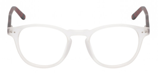 Front View of Reptile Mata Unisex Reading Glasses in Clear Crystal Tortoise Havana Brown 47 mm