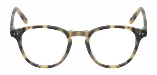 Front View of Reptile Mata Designer Reading Eye Glasses with Custom Cut Powered Lenses in Matte Tokyo Tortoise Havana Brown Yellow Unisex Panthos Full Rim Acetate 47 mm