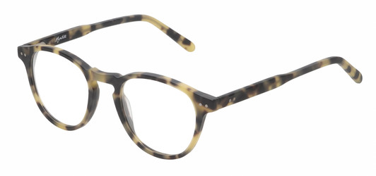 Profile View of Reptile Mata Designer Single Vision Prescription Rx Eyeglasses in Matte Tokyo Tortoise Havana Brown Yellow Unisex Panthos Full Rim Acetate 47 mm