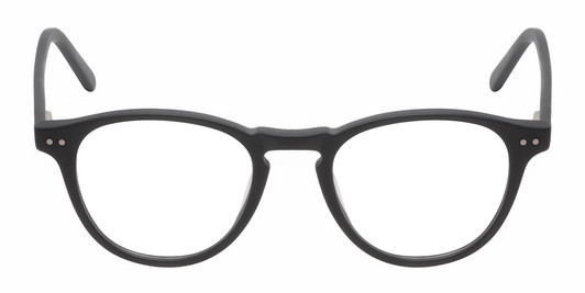 Front View of Reptile Mata Unisex Pantho Full Rim Designer Reading Glasses in Matte Black 47mm