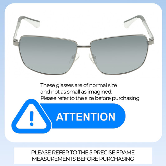 Size Awarenesss Illustration of Timberland TB7225 Unisex Rectangular Full Rim Designer Sunglasses in Shiny Gunmetal Black/Smoke Grey Polarized 64mm