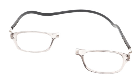 Snap Magnetic C3 Unisex Oval Designer Reading Glasses Grey Crystal  52mm Custom Lenses