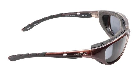 Side View of Wiley X Rx Airrage Climate Control Sport Sunglass in Metallic Plum Purple