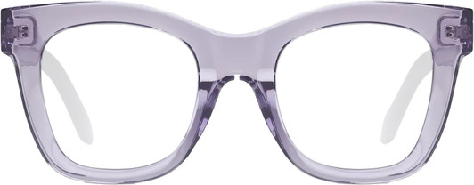Front View of QUAY Australia After Hours Designer Reading Eye Glasses with Custom Cut Powered Lenses in Sweet Pea Lilac Ladies Cat Eye Full Rim Acetate 51 mm