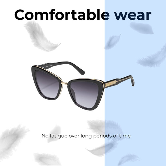 Lightweight Construction Illustration of QUAY Australia All Talk Designer Reading Glasses Gloss Black Cat Eye 58mm