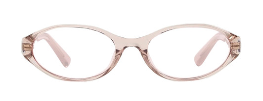Front View of QUAY Australia Aura Points Designer Bi-Focal Prescription Rx Eyeglasses in Brown Doe Unisex Oval Full Rim Acetate 55 mm