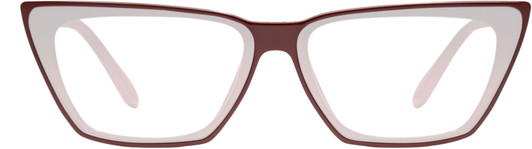 Front View of QUAY Australia Bad Habit Designer Reading Eye Glasses in Oxblood Red Ladies Cat Eye Full Rim Acetate 65 mm
