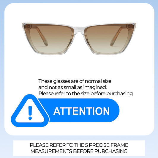 Size Awareness Illustration of QUAY Australia Bad Habit Designer Reading Glasses Clear Cat Eye 65mm