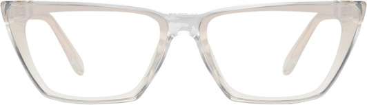 Front View of QUAY Australia Bad Habit Designer Bi-Focal Prescription Rx Eyeglasses in Clear Ladies Cat Eye Full Rim Acetate 65 mm