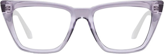 Front View of QUAY Australia Call The Shots Designer Progressive Lens Prescription Rx Eyeglasses in Sweet Pea Lilac Ladies Cat Eye Full Rim Acetate 54 mm