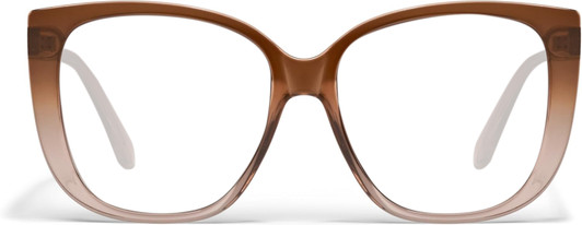 Front View of QUAY Australia Ever After Designer Progressive Lens Prescription Rx Eyeglasses in Brown Doe Ladies Cat Eye Full Rim Acetate 58 mm