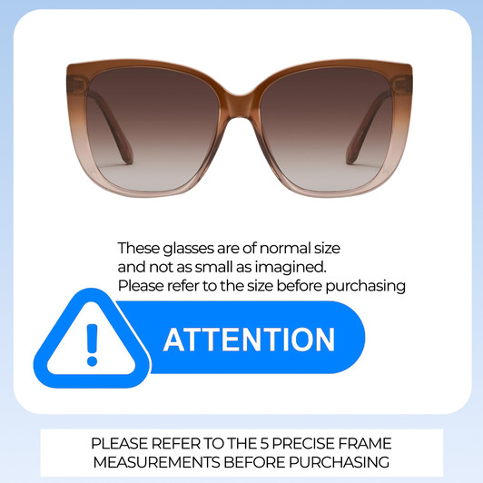 Size Awareness Illustration of QUAY Australia Ever After Women's Cat Eye Full Rim Designer Prescription Eyeglasses in Brown Doe 58mm Rx-Progressive