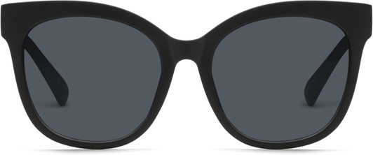 Front View of QUAY Australia It's My Way Womens Cat Eye Sunglasses Matte Black/Smoke Grey 59mm