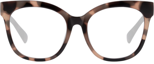 Front View of QUAY Australia It's My Way Designer Reading Eye Glasses with Custom Cut Powered Lenses in Black Tortoise Ladies Cat Eye Full Rim Acetate 59 mm