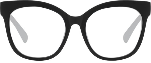 Front View of QUAY Australia It's My Way Designer Single Vision Prescription Rx Eyeglasses in Matte Black Ladies Cat Eye Full Rim Acetate 59 mm