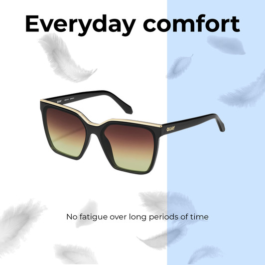 Lightweight Construction Illustration of QUAY Australia Level Up Designer Reading Glasses Matte Black Square 60mm