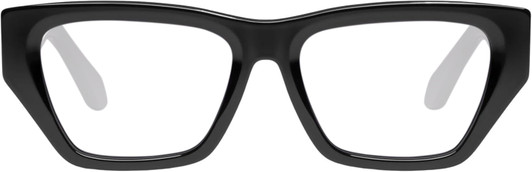Front View of QUAY Australia No Apologies Designer Single Vision Prescription Rx Eyeglasses in Gloss Black Unisex Square Full Rim Acetate 55 mm