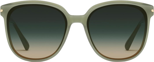 Front View of QUAY Australia Rent Free Womens Panthos Sunglasses in Jade Green/Green Fade 59mm