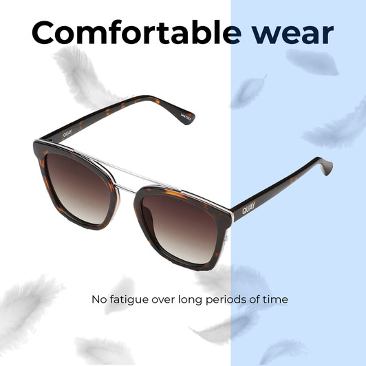 Lightweight Construction Illustration of QUAY Australia Sweet Dreams Unisex Panthos Blue Light Glasses Brown Tortoise 54mm