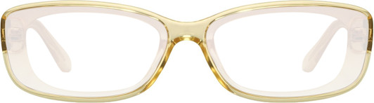 Front View of QUAY Australia Vibe Check Designer Reading Eye Glasses in Yellow Ladies Square Full Rim Acetate 62 mm