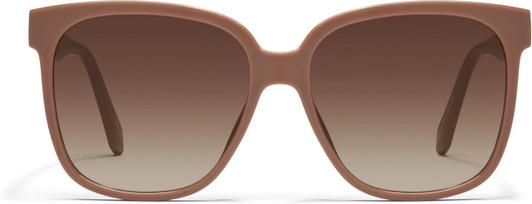 Front View of QUAY Australia Wide Awake Women's Panthos Sunglasses Gloss Tan Brown/Brown 59 mm