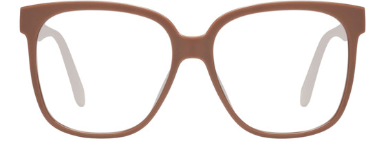Front View of QUAY Australia Wide Awake Designer Progressive Lens Prescription Rx Eyeglasses in Gloss Tan Brown Ladies Panthos Full Rim Acetate 59 mm