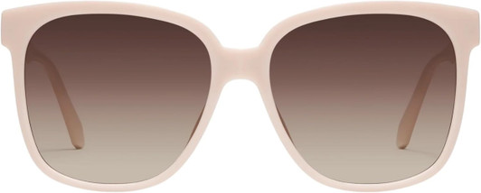 Front View of QUAY Australia Wide Awake Women's Designer Sunglasses in Shiny Gold/Brown 59 mm