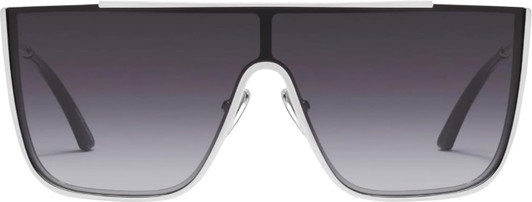 Front View of QUAY Australia Nightfall Chrome Semi-Rimless Sunglasses Silver/Smoke Grey 142 mm