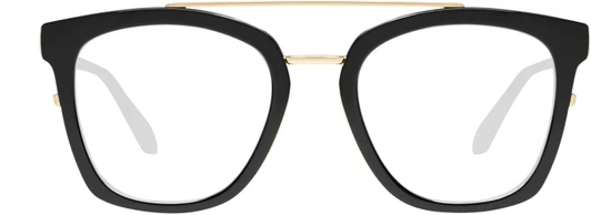 Front View of QUAY Australia Sweet Dreams Designer Progressive Lens Prescription Rx Eyeglasses in Gloss Black Unisex Panthos Full Rim Acetate 54 mm
