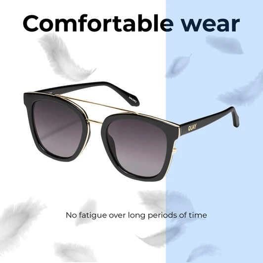 Lightweight Construction Illustration of QUAY Sweet Dreams Unisex Panthos Polarized Sunglasses Gloss Black 54mm 10 OPTIONS