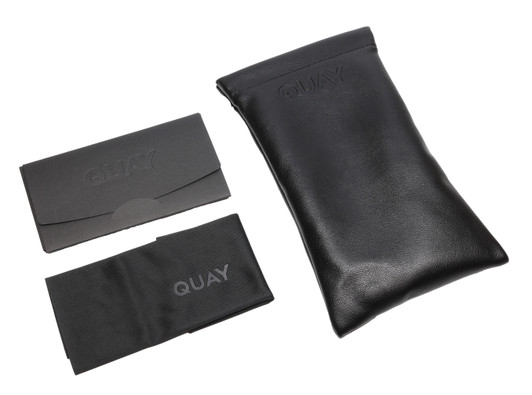 Branded Carrying & Storage Case for QUAY Australia Hyped Up Unisex Hexagonal Full Rim Designer Prescription Eyeglasses in Crystal Jade Green 53mm Rx-SV