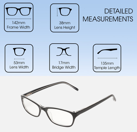 Dimensions and Measurements Illustration of Jones New York J730 Designer Reading Eye Glasses with Custom Cut Powered Lenses in Tortoise Havana Brown Gold Ladies Cat Eye Full Rim Acetate 53 mm
