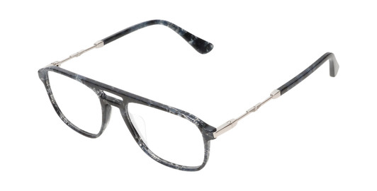 Profile View of Police VPLD13 MEN Pilot Full Rim Designer Reading Glasses Shiny Blue Marble 53mm