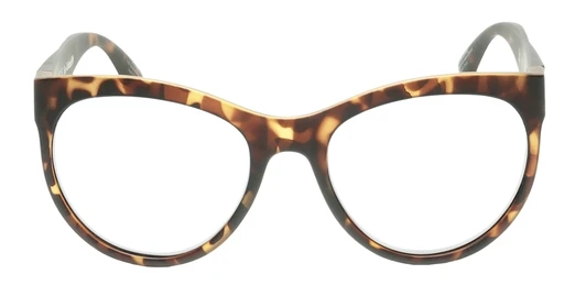 Front View of OTIS Aerial Designer Progressive Lens Prescription Rx Eyeglasses in Matte Honey Tortoise Havana Ladies Cat Eye Full Rim Acetate 56 mm