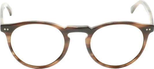 Front View of OTIS Omar Designer Reading Eye Glasses in Eco Hornwood Unisex Round Full Rim Acetate 50 mm